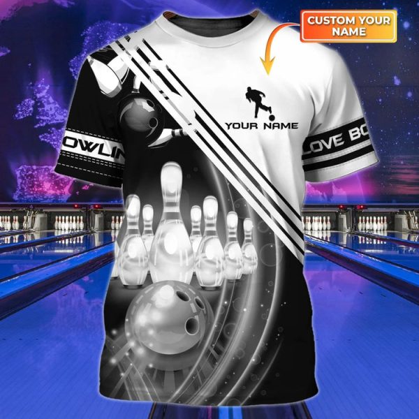 Personalized Colorful Bowling Shirt Men Women 3D T Shirt For Bowling Team Unifrom