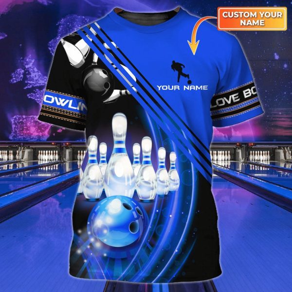 Personalized Colorful Bowling Shirt Men Women 3D T Shirt For Bowling Team Unifrom