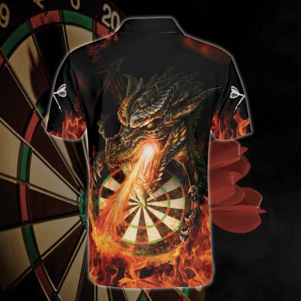 Personalized Name Dragon Fire Darts All Over Printed Unisex Shirt, Uniform for Dart Team, Dart Player